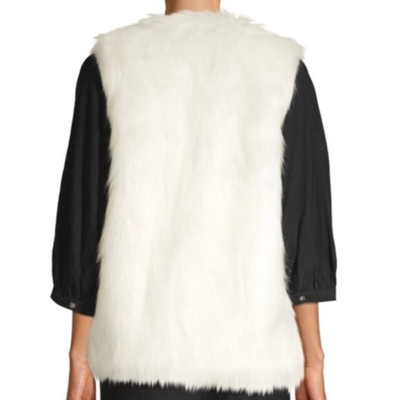 Lux Faux Fur Vest, White - Picture 3 of 9